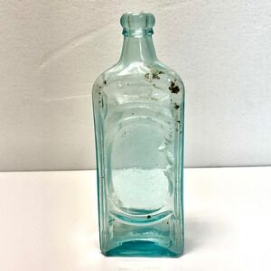 Antique Vintage Aqua Blue‎ Glass Apothecary Bottle Medicine Pharmaceutical
